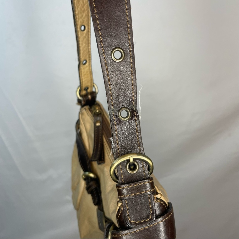 y2k THE TREND leather shoulder bag Italian made purse buckle detail baguette - Picture 7 of 16